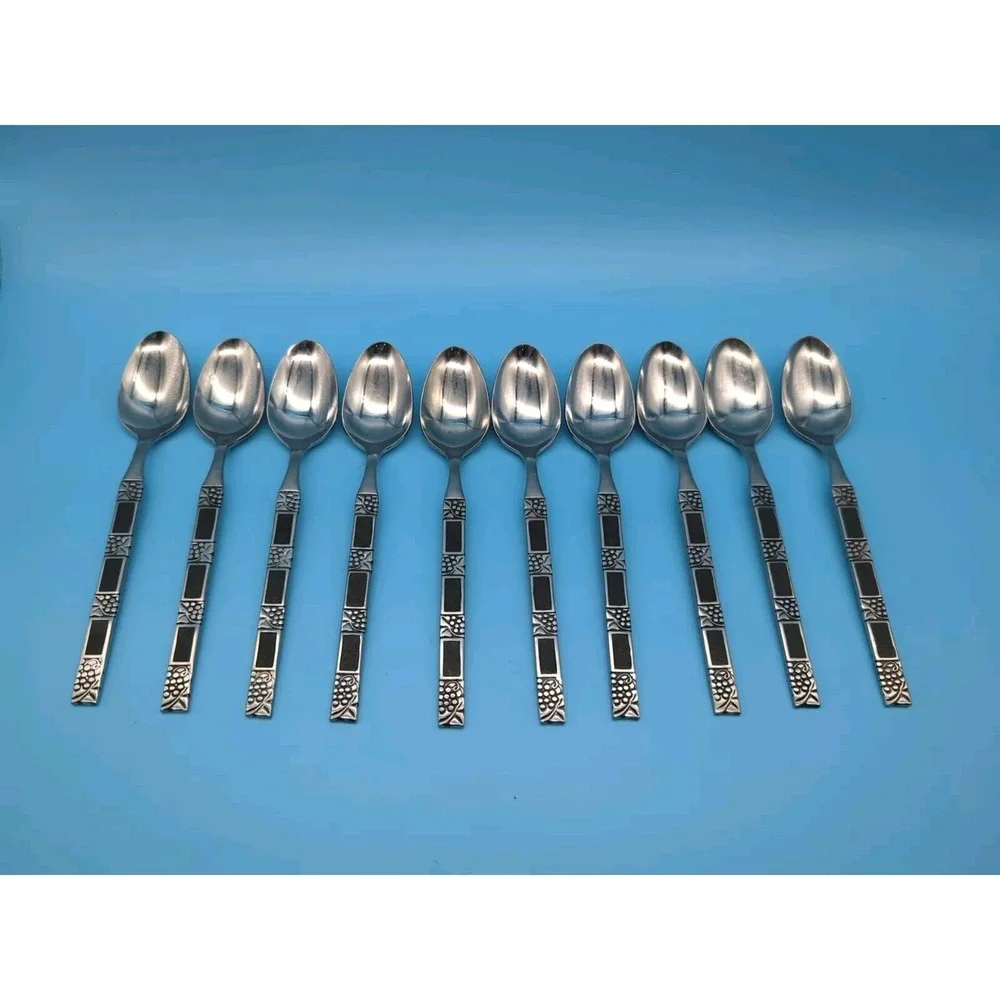 EKCO Eterna Madre Stainless Steel Flatware Japan- Set Of 10 Teaspoons